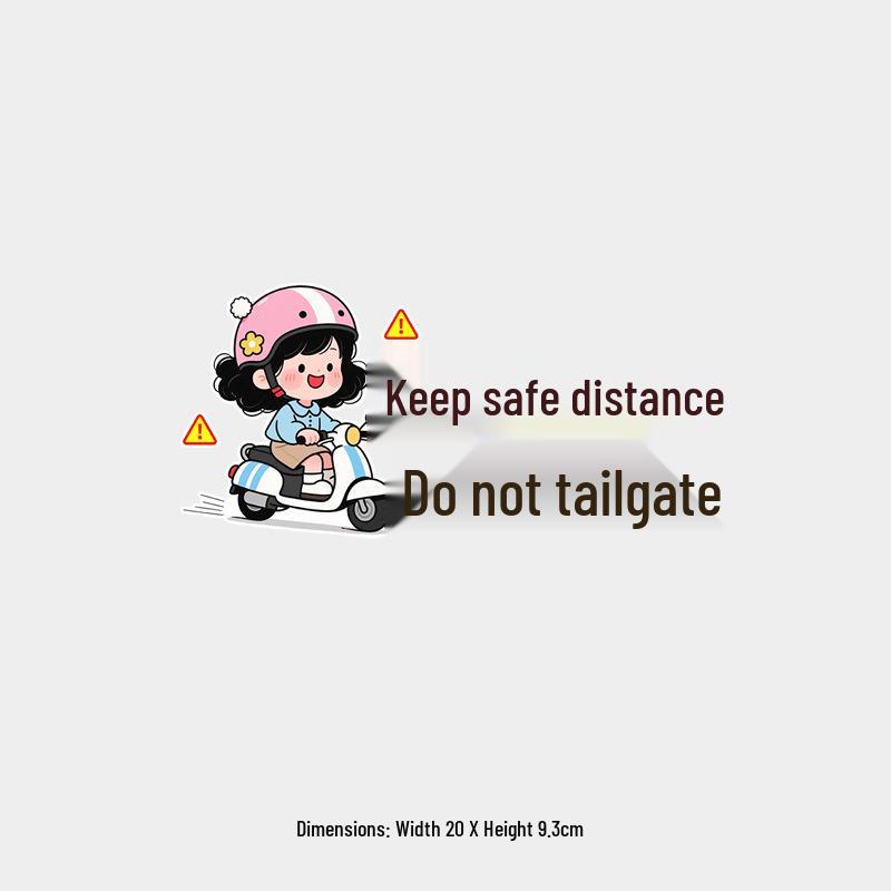 Funny Female Driver: Keep Distance Rear Windshield Sticker