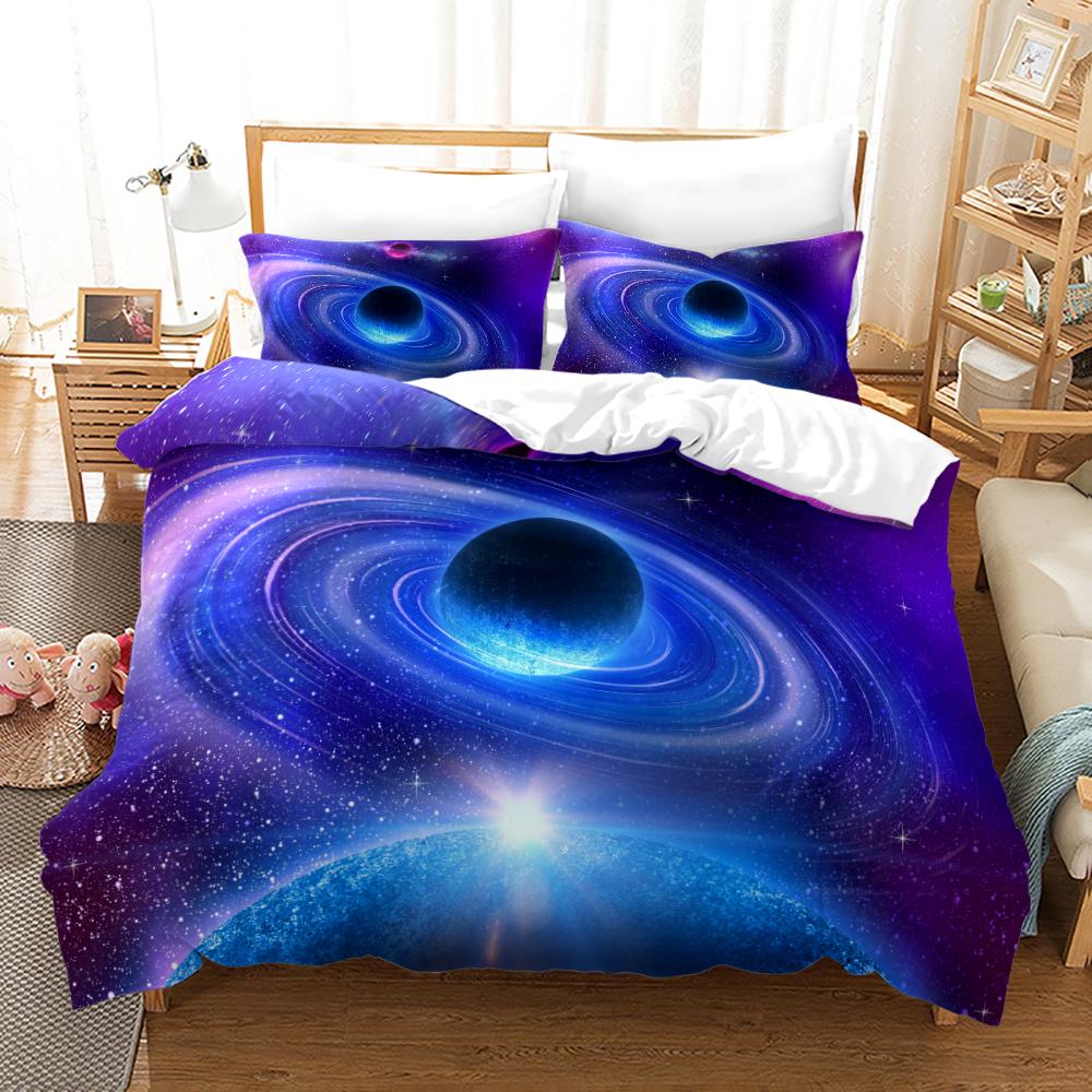 Space Galaxy Bedding Set Bedspread Single Twin Full Queen King Size Sky Milky Way Planet Bed Set Aldult Kid Duvetcover 06