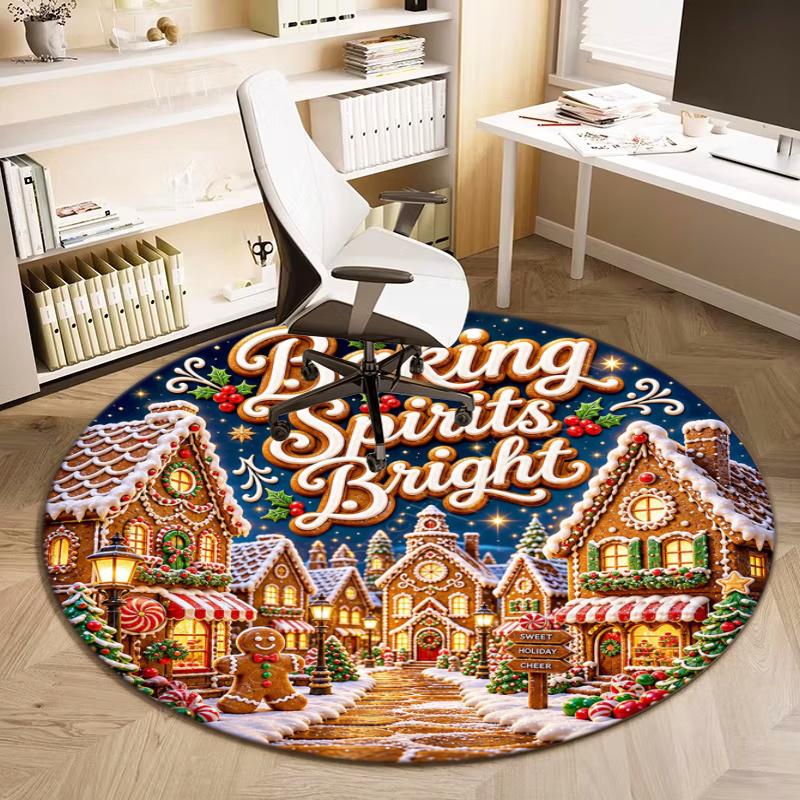 Cute cartoon gingerbread man Christmas gift rug home soft decorative anti-slip yoga table and chair mat carpet outdoor floor mat carpet Y1