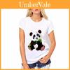 Stylische Damen T-Shirt Tops mit entzückendem Panda-Print für den sommerlichen Freizeitlook