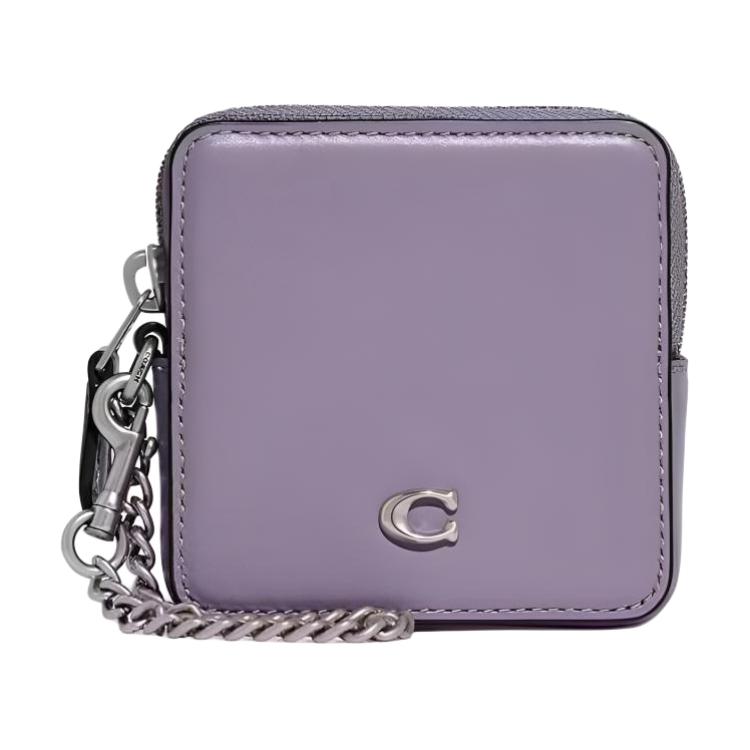 Coach Silver Buckle Zipper Wallet Women Wallet Light-Purple CI811G-LHVHM Basic Set BagDust Bag 14480₽