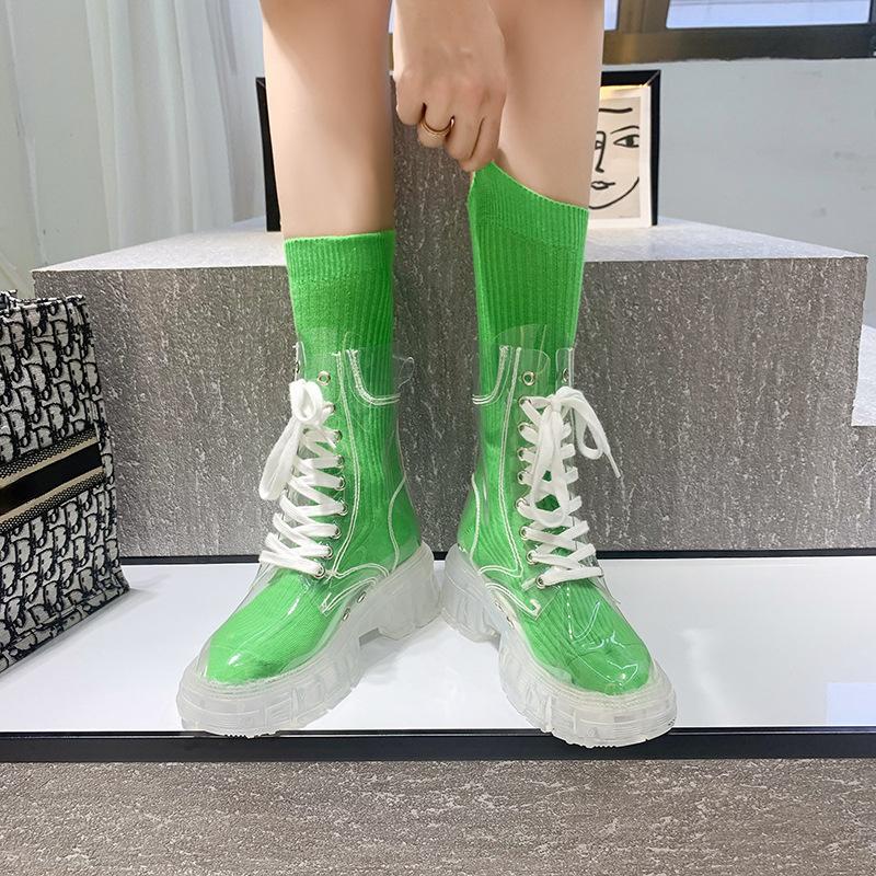 Transparente Stiefeletten Damenmode Schuhe Designer Stiefeletten Damen Klare Stiefel für Damen Transparente Schuhe