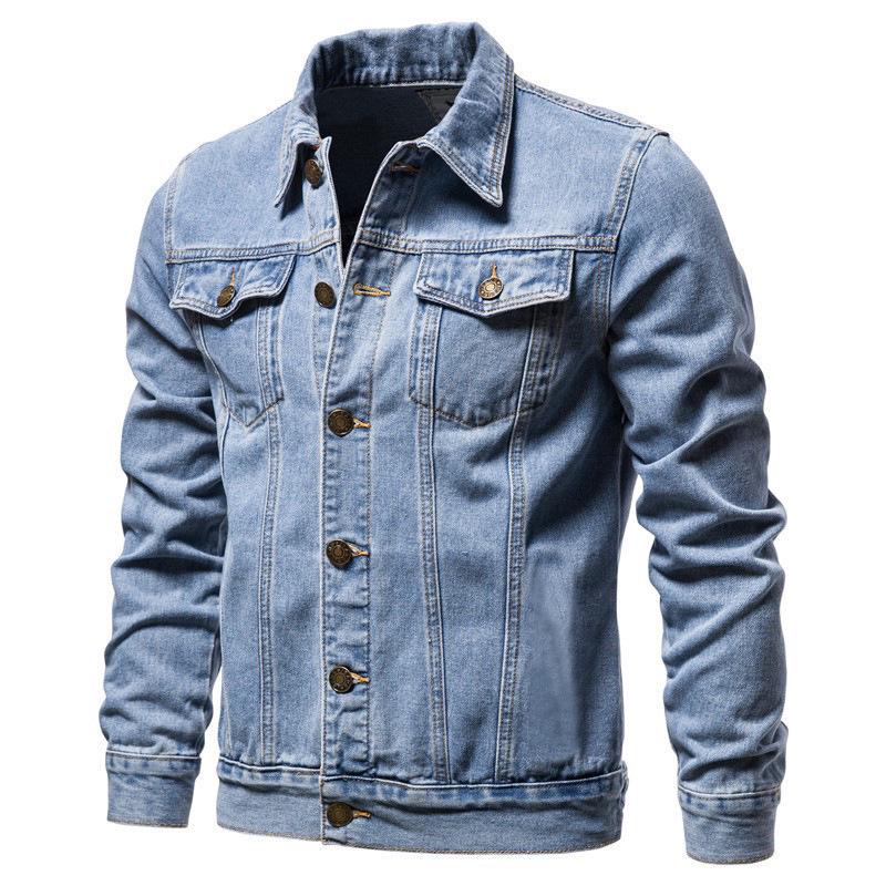 2025 Spring Men's Slim Fit Korean Style Denim Jacket, Plus Size Fashion Casual Cardigan Coat