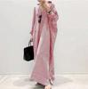 New European & American Women's Plus Size Striped Long Nightgown - Breathable & Loose Homewear