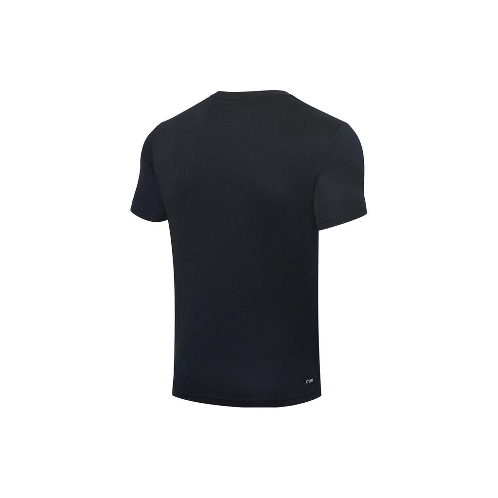 Li Ning Badminton Serie Einfarbig Rundhals Pullover Kurzarm T-Shirt Unisex Oberteile Schwarz AHST347-1