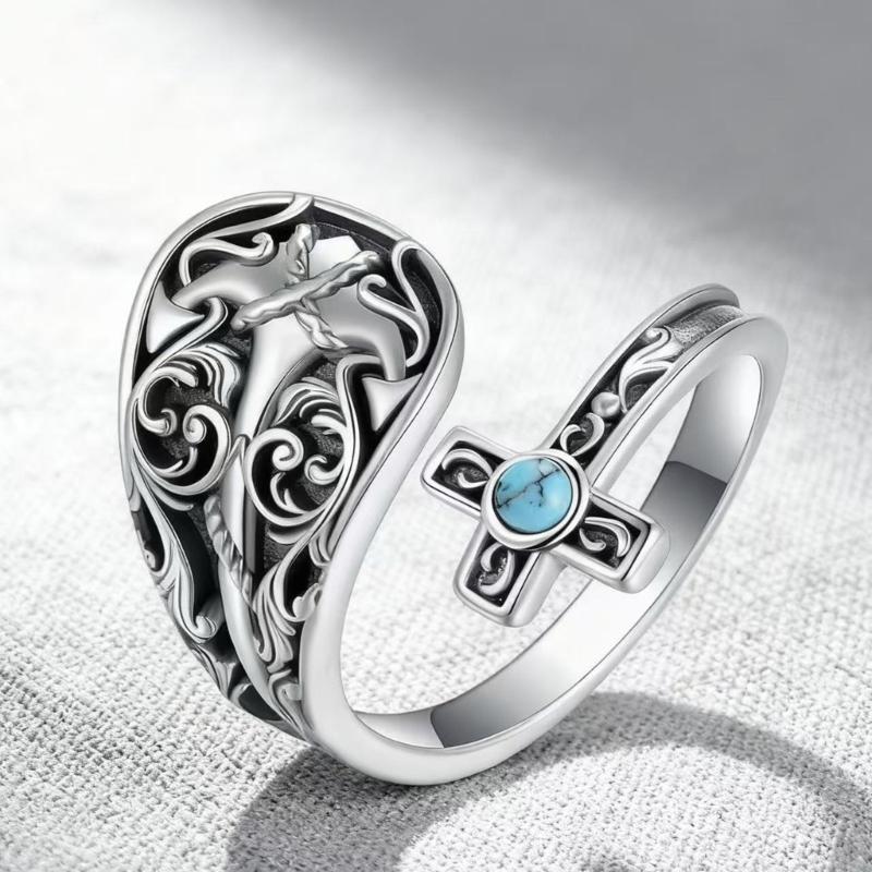 Elegant Finger Rings Party Accessories Geometric Crosses Weddings Rings Zinc Alloy Texture for Fashion Casual Looks
