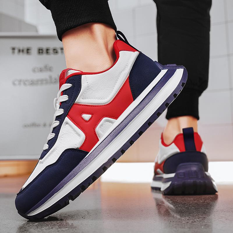 

Men s shoes low-top sports shoes autumn and winter wear-resistant non-slip leather casual shoes men s trend retro fashion dad shoes 44
