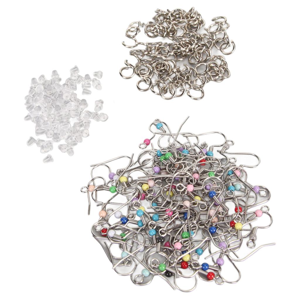 300 Stück Ohrhaken-Set Edelstahl Gemischte Farben Ohrhaken Set mit Biegeringen Ohrring