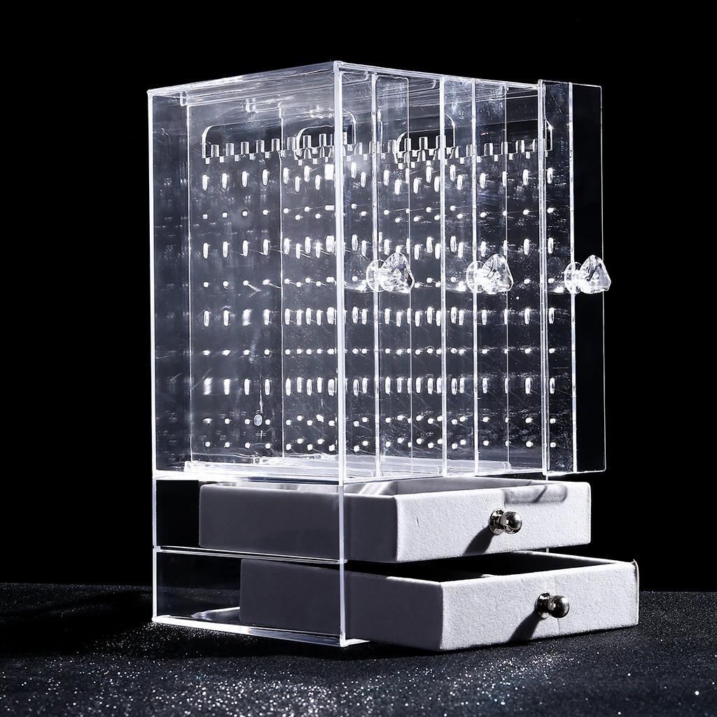 Transparent Makeup Cosmetics Jewelry Organizer Clear Lipstick Cosmetic Brush Box
