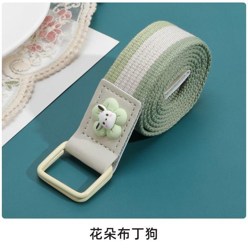 

Minimalist Modern Canvas Belt For Women In Diverse Colors Ideal For Casual Summer Wear Green White Dog