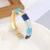 Elegant Enamel Cuff Bangles Wide Geometric Bracelet Personality Bohemian Drip Oil Bracelet  Women