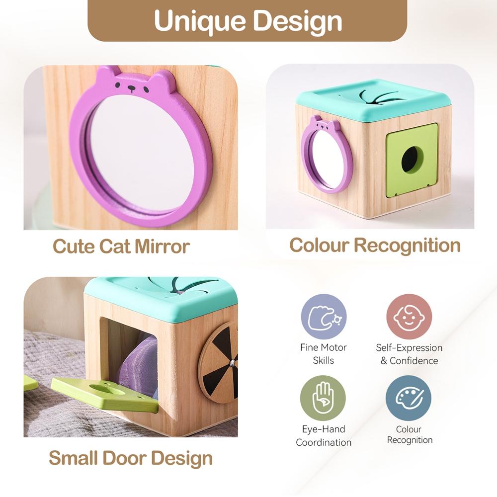 Children Wooden Montessori Toy Kids Magic Tissue Box Exercise Finger Educational Toys for Baby Early Sensory Busy Box Toys Gifts