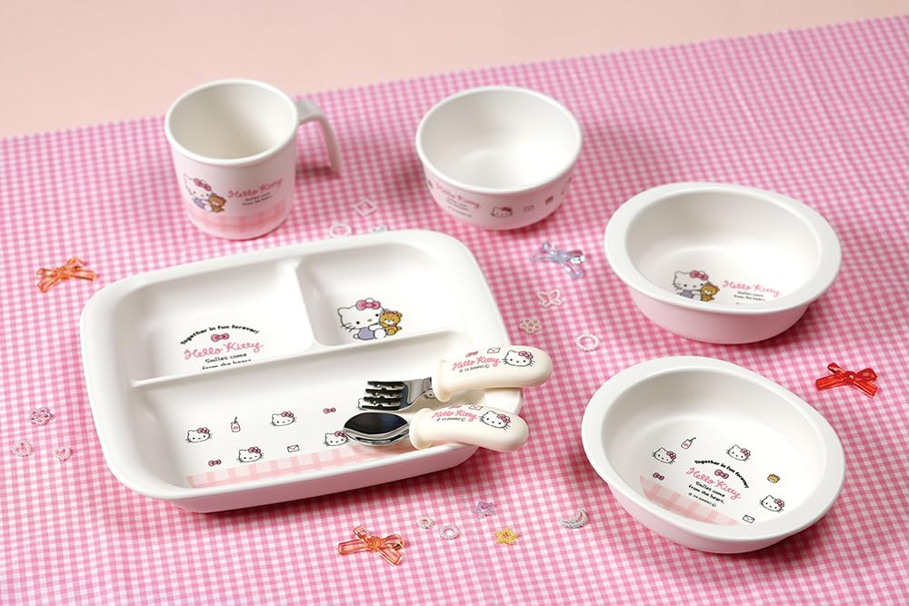 Skater Baby Tableware Lunch Plate for Children Antibacterial Plastic 470ml Children Tableware Children Tableware Sanrio Hello Kitty Made In Japan
