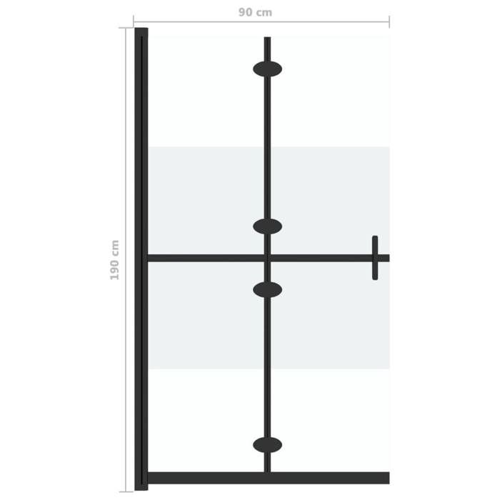 VidaXL Paroi de Douche Pliable Cloison de Baignoire Accessoire de Salle de Bain Cloison de Douche Maison Intérieur Verre ESG 151188