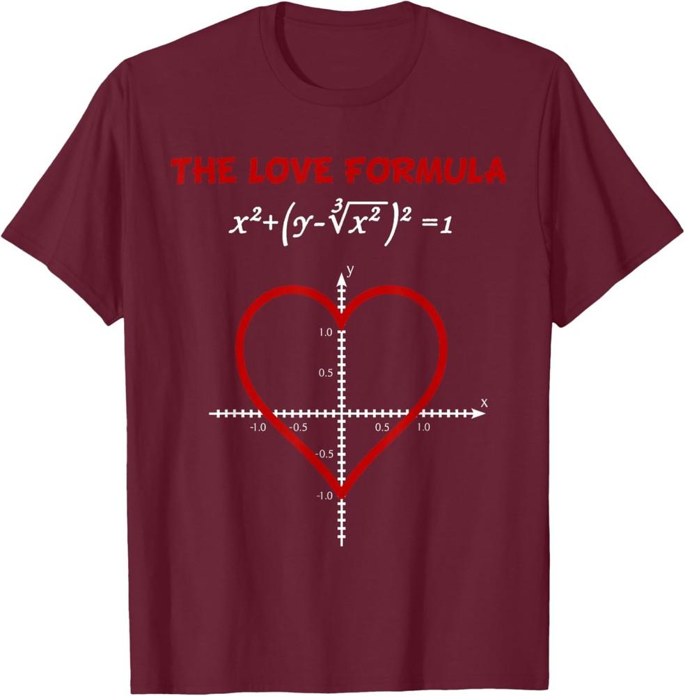 Funny The Love Formula Math For Valentine Day Unisex T-shirt M