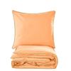 Basic Bedding Set 200X200 Apricot with Bottle Green Trim