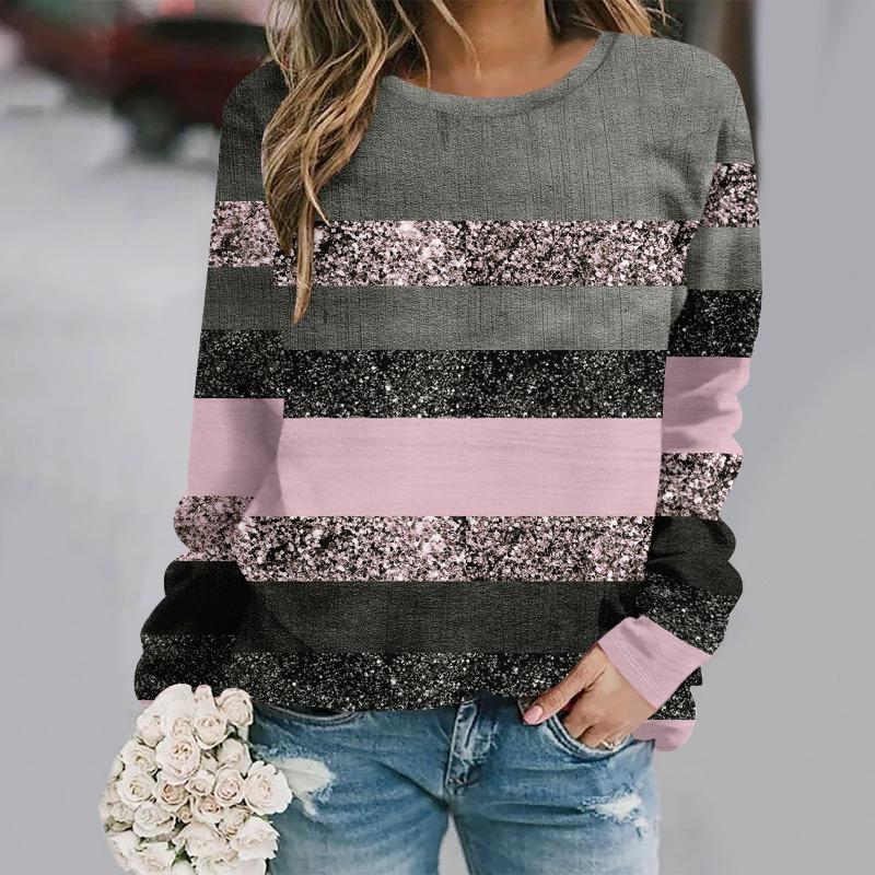 Autumn Fashion 3D Print Crew Neck Long Sleeve T-Shirt Casual Women Clothing Y2k Harajuku Female Clothing Plus Size Tops