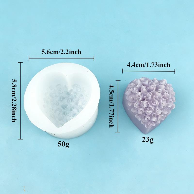 Heart Shaped Flower Silicone Mold 3D Rose Candle Soap Mold DIY Chocolate Ice Baking Mold Wedding Decoration Valentine s Day Gift