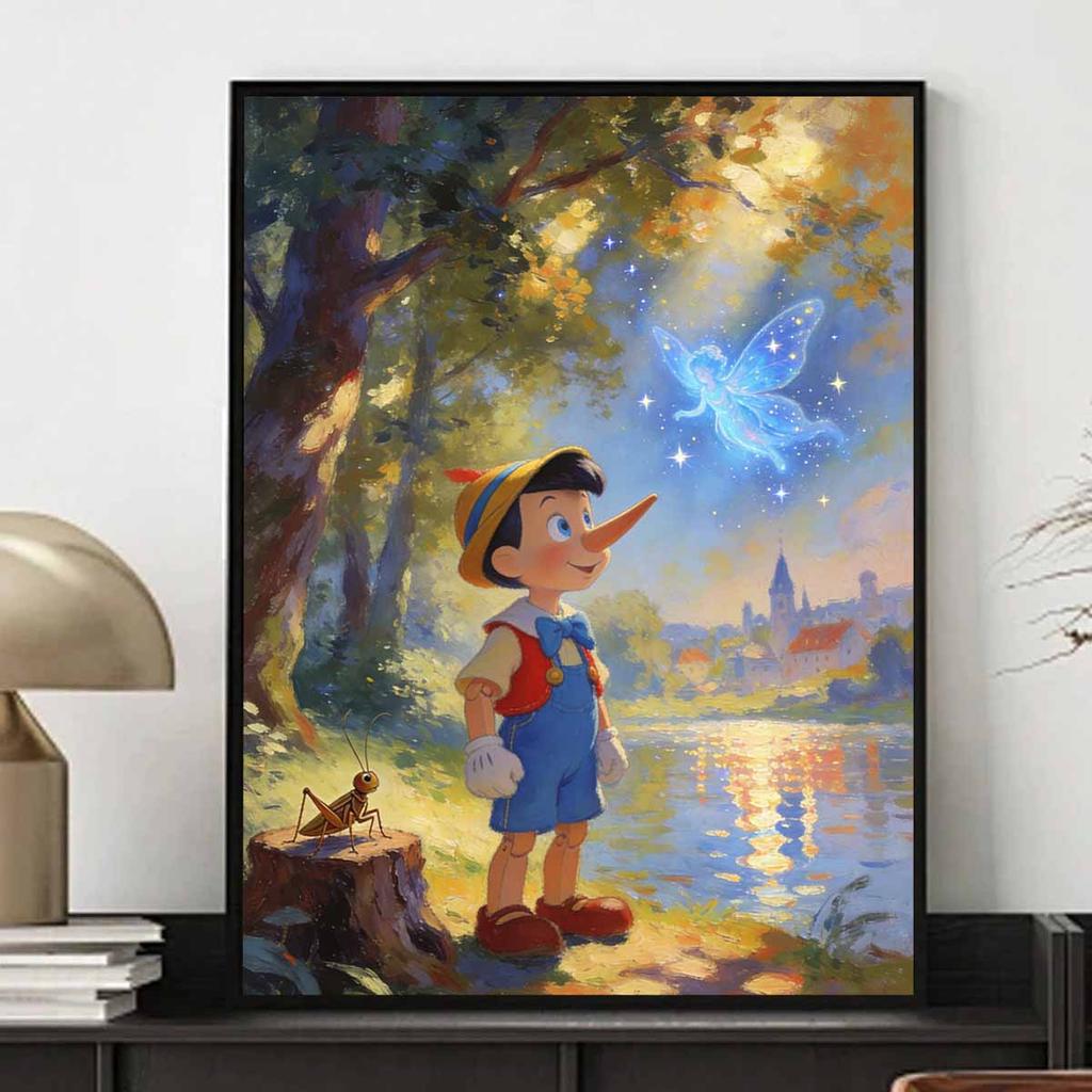 Disney Diamond Painting Set Pinocchio and Fairy Handmade Cross Stitch DIY Diamond Art Home Bedroom Wall Decor Gift