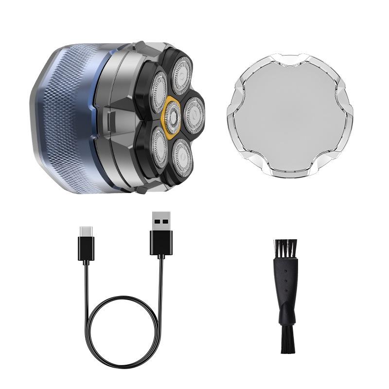 Smart Magnetic 6-Blade Electric Shaver - Fully Washable Bald Head Razor