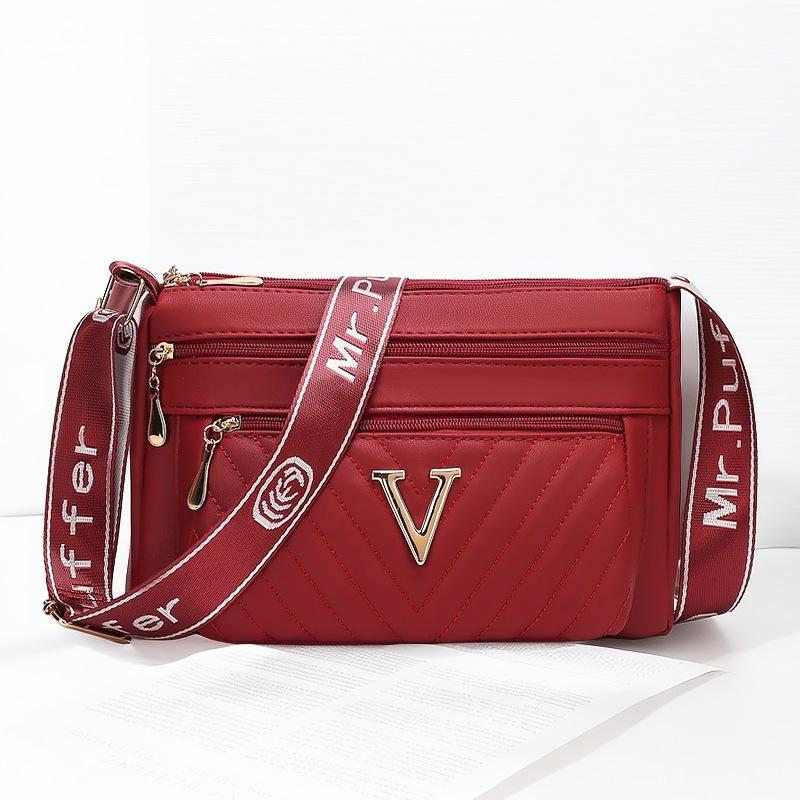 Spring and Summer Women's Bags, Middle-aged Women's and Mothers' Single-shoulder Bags, Large-capacity PU Crossbody Casual Bags