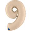 Balon Foliowy Cyfra 9, Satynowa Kremowa 66Cm Grabo