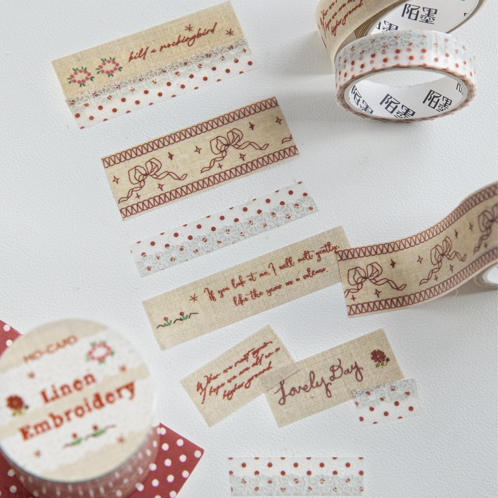 3 Rolls Handmade Lace Series Glitter Sand PET Tape Set For Scrapbooking DIY Journal Decoration Gift