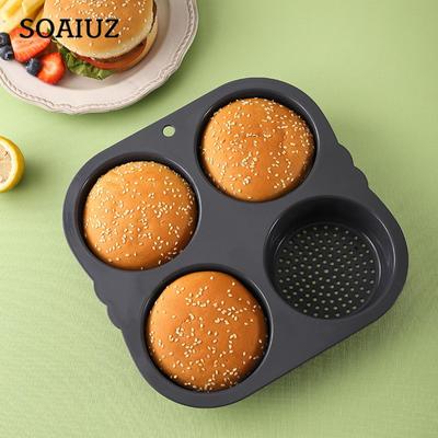 Stampo Amburgo Non Aderente in Silicone Circolare Resistente alle Alte Temperature Domestico per Cottura Pane