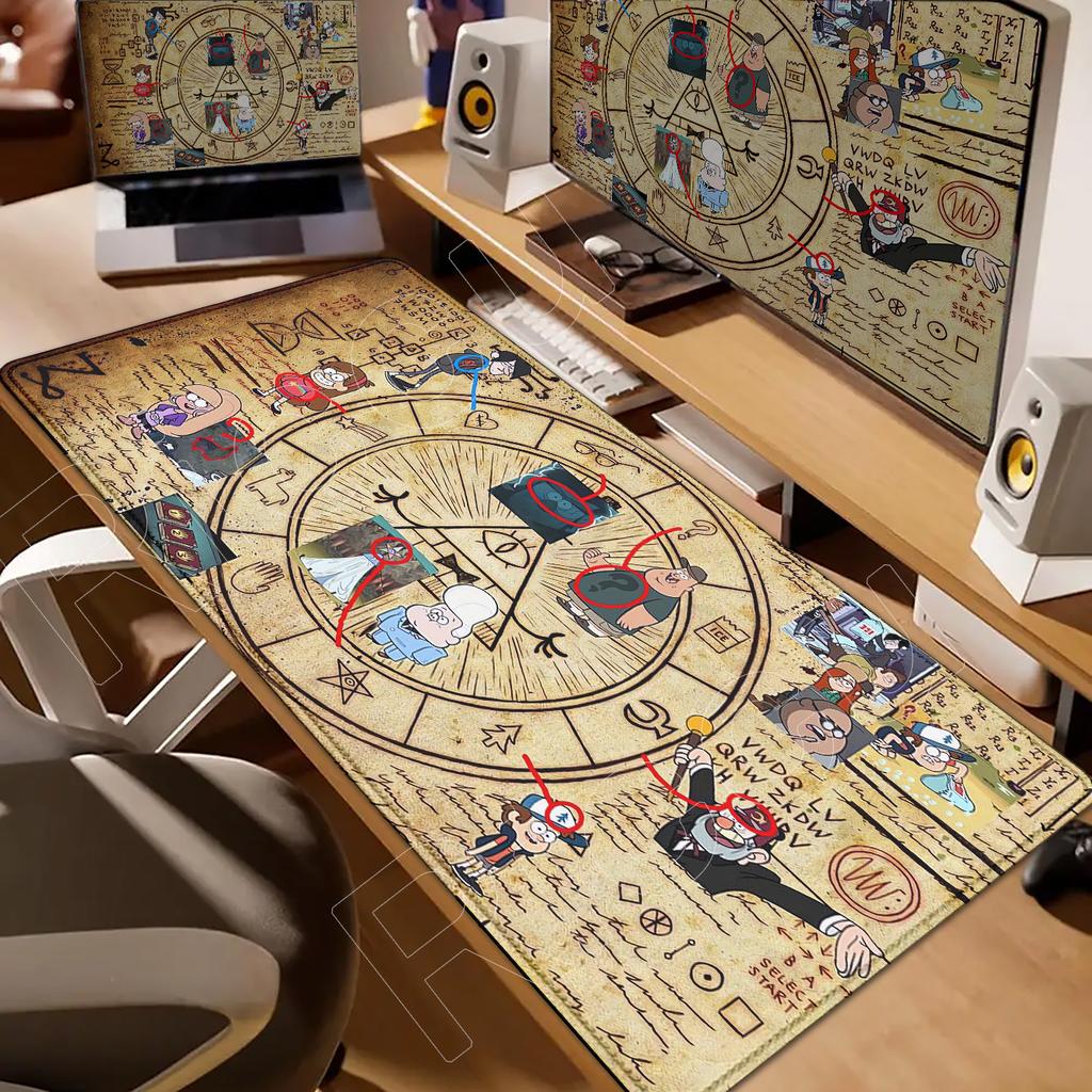 New HD Printing Anime Desk Mat Non-slip Rubber Gravity Fall Mousepad Laptop Gaming XXL Keyboard Pad Carpet Bill Cipher Mouse Pad