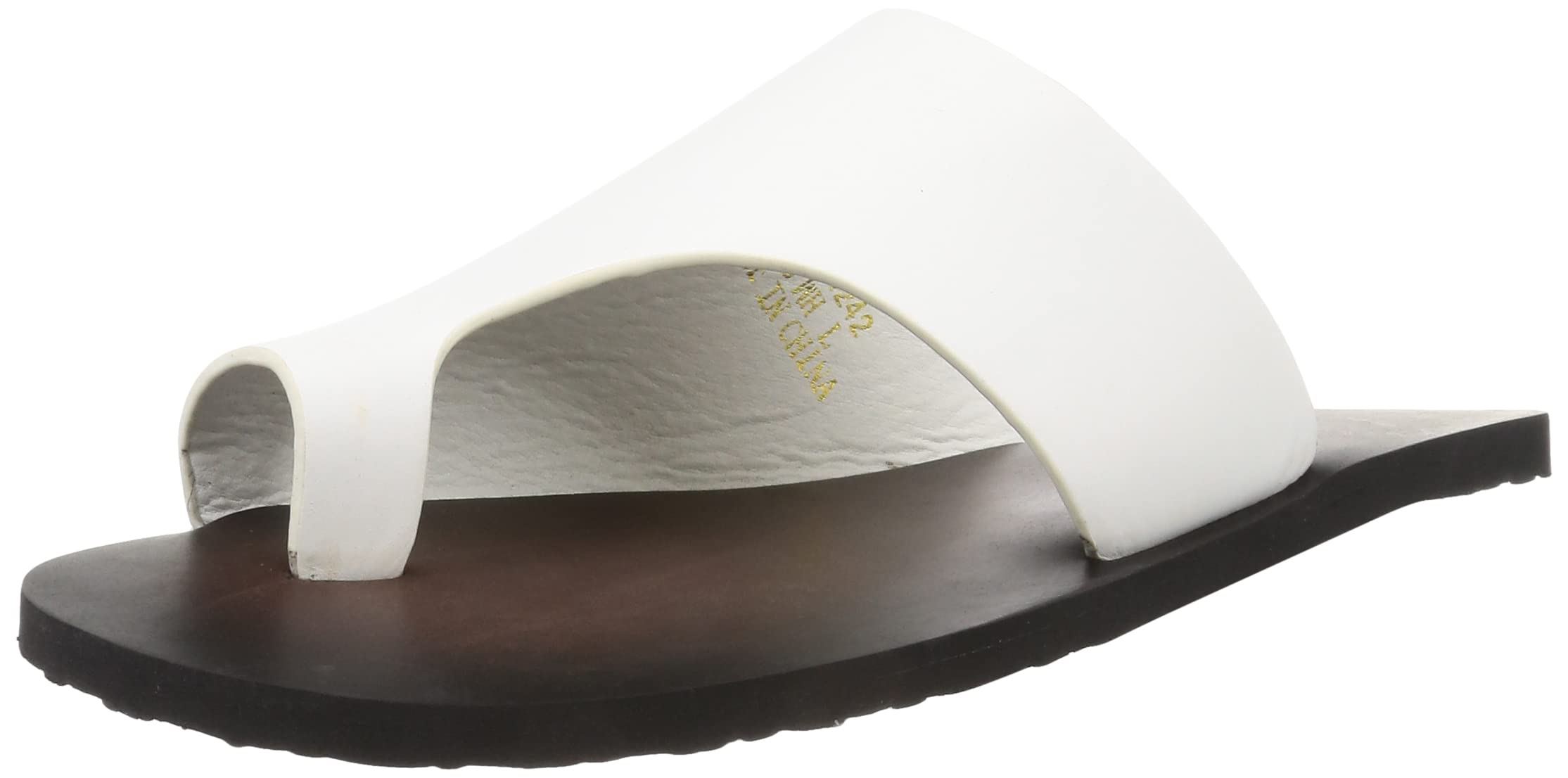 

Plus Asymmetrical Cut Comfort Thong Sandals 2405 White Medium 3E San-A Men s белый