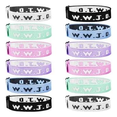 What Would Jesus Do W.W.J.D. Webbing Bracelets Elastic Wrist Strap  for Adults
