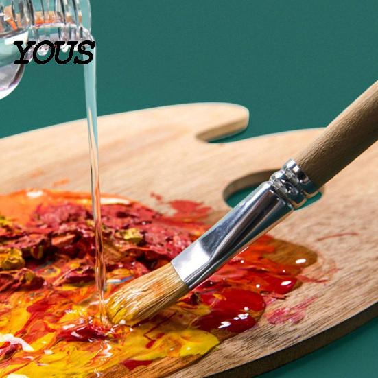 Professional Painting Supplies Wooden Paint Palette, Square Oval Shaped Artist Tray with Durable Beech Wood Palette Thumb Hole for Acrylic Watercolor
