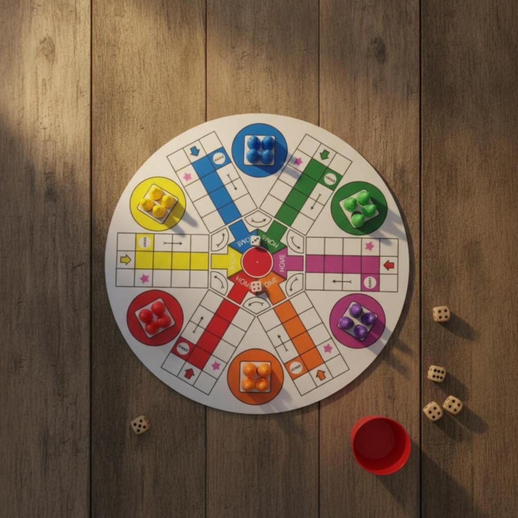 6 Player Ludo Board Skill Development Flying Chess Game for Adults, Party,