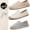 Summer Canvas Slip-On Espadrilles with Linen Sole - Casual Solid Color Hemp Rope Fisherman Shoes
