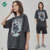 ARTIE Men's Retro Washed Peace Dove Cotton T-Shirt – Distressed Short-Sleeve Streetwear