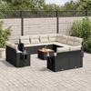 VidaXL Garden Lounge Set with Cushions 12 Pcs, Patio Sofas, Patio Furniture Set, Outdoor Furniture, Black 3257155