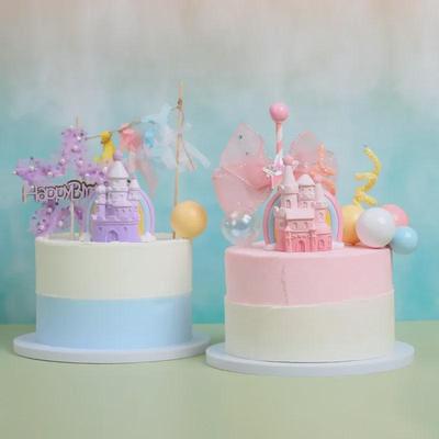 European Dream Castle Cake Ornaments: Resin Crafts for Girls' Birthday Desserts and Decorations