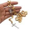 Hand Woven Catholic Christian Vintage Prayer Cross Rosary Necklace Interior Accessories