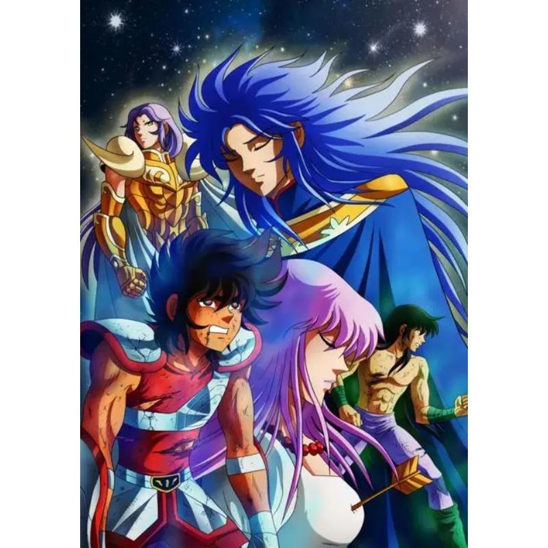 Klassische Anime Saint Seiya Poster Drucke Japan Cartoon Jungfrau Goldener Ritter Leinwandbild Wandkunst Bild Wohnzimmer Heimdekoration