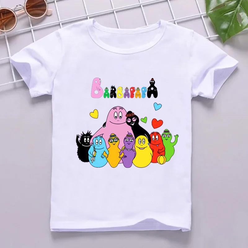 

Hot Sale Cute Barbapapa Print Cartoon Kids T Shirt Funny Girls Summer Tops Baby Boys Clothes Children Short Sleeve T-shirt 100