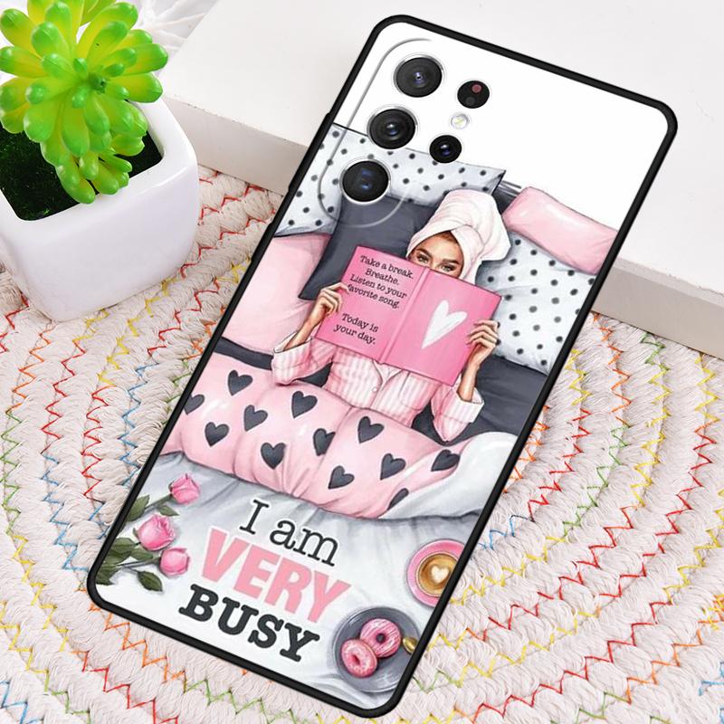 Princess Female Boss Coffee Phone Case For Samsung Galaxy Note 10 Pro S26 S25 S24 S23 S22 Ultra Plus S21 FE S20 Shockproof Cover