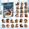 Christmas Advent Calendar 24 Days Dachshund with Acrylic Pendants Countdown for Hanging Ornaments Holiday Decorations Cute Tree And Home Decor Kids