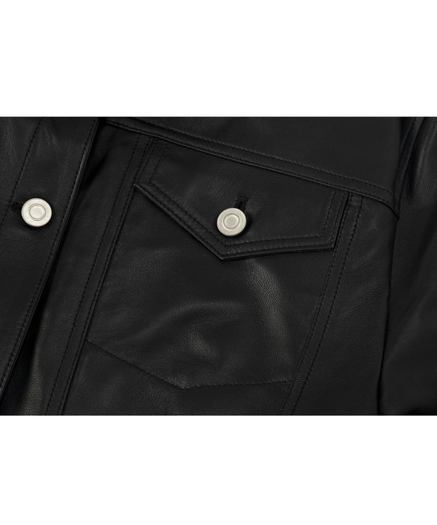 Bttb Real Leather Butt Jacket (Deep Black)