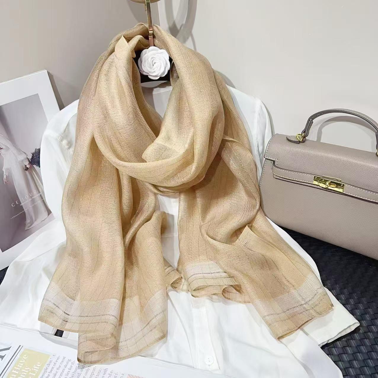 Écharpe Mode Soie Laine Châles Cou Wraps Pour Dames Foulards Pashmina Hijab Féminin Bandana Bufanda Poncho Uni 70x190cm gray