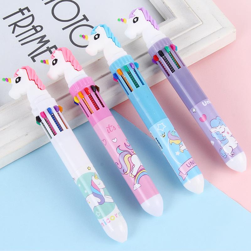 1Pc  10 Color Cartoon Pen Gifts Birthday Party Christmas Wedding Guest Gifts Carnival Party Gift Pack for School Office Art Craft Back To School Gif
