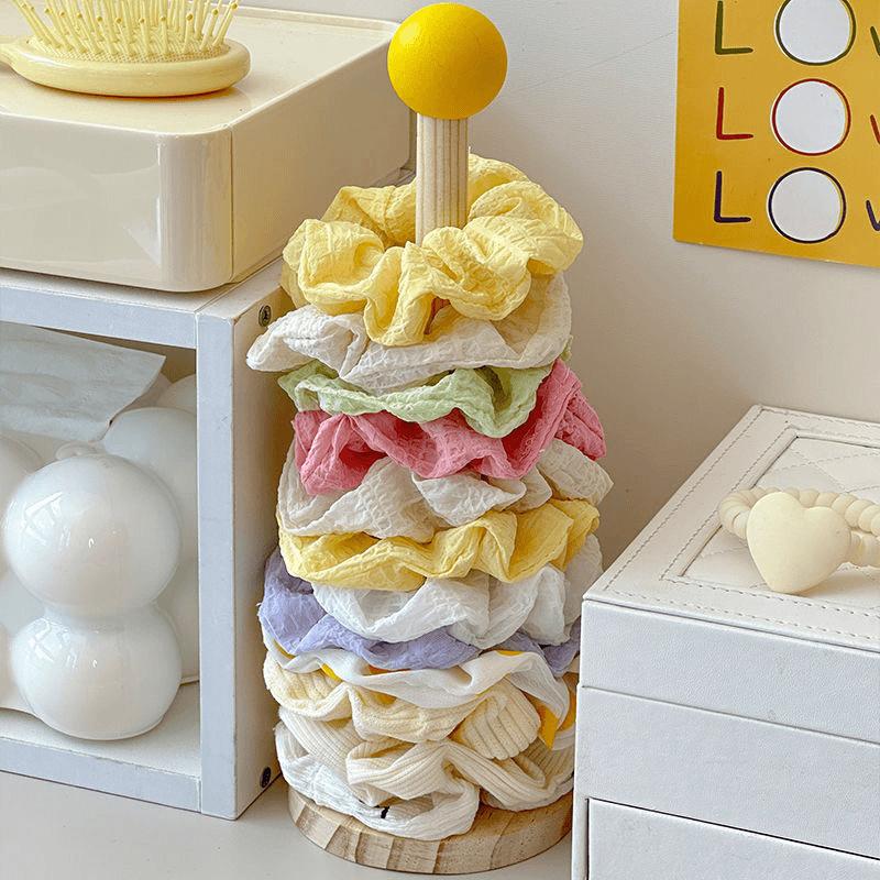 Organizzatore Scrunchies per Capelli in Legno Espositore per Elastici per Capelli Porta Braccialetti per Fasce per Capelli Scaffale Organizer per Accessori per Capelli