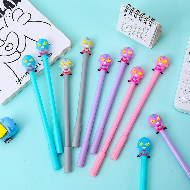 Back To School Season 12pcs 0.5mm Creative Cartoon Ultraman Styling Neutral Pen Cute Sign Pen Gift Pen Office Stationery