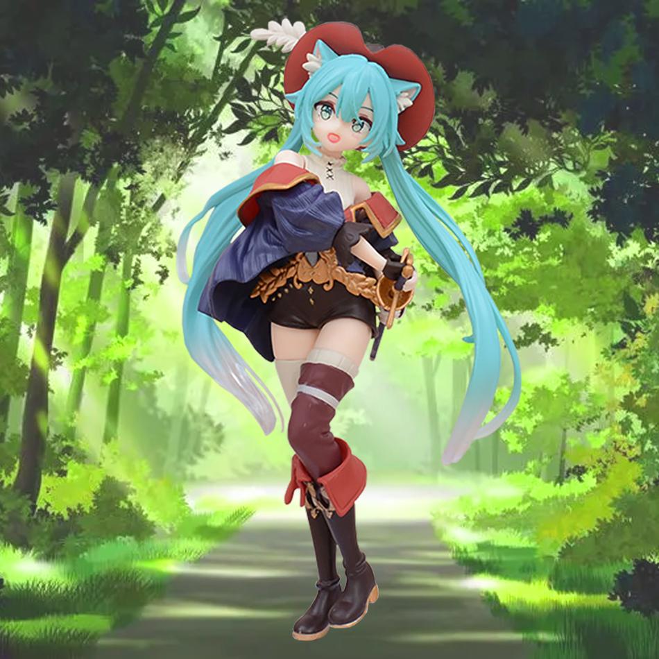 Anime Fairy Tale Wonderland Hatsune Miku Figure Hatsune Miku Puss in Boots Kawaii Action Figures Adult Collection Model Toy Gift
