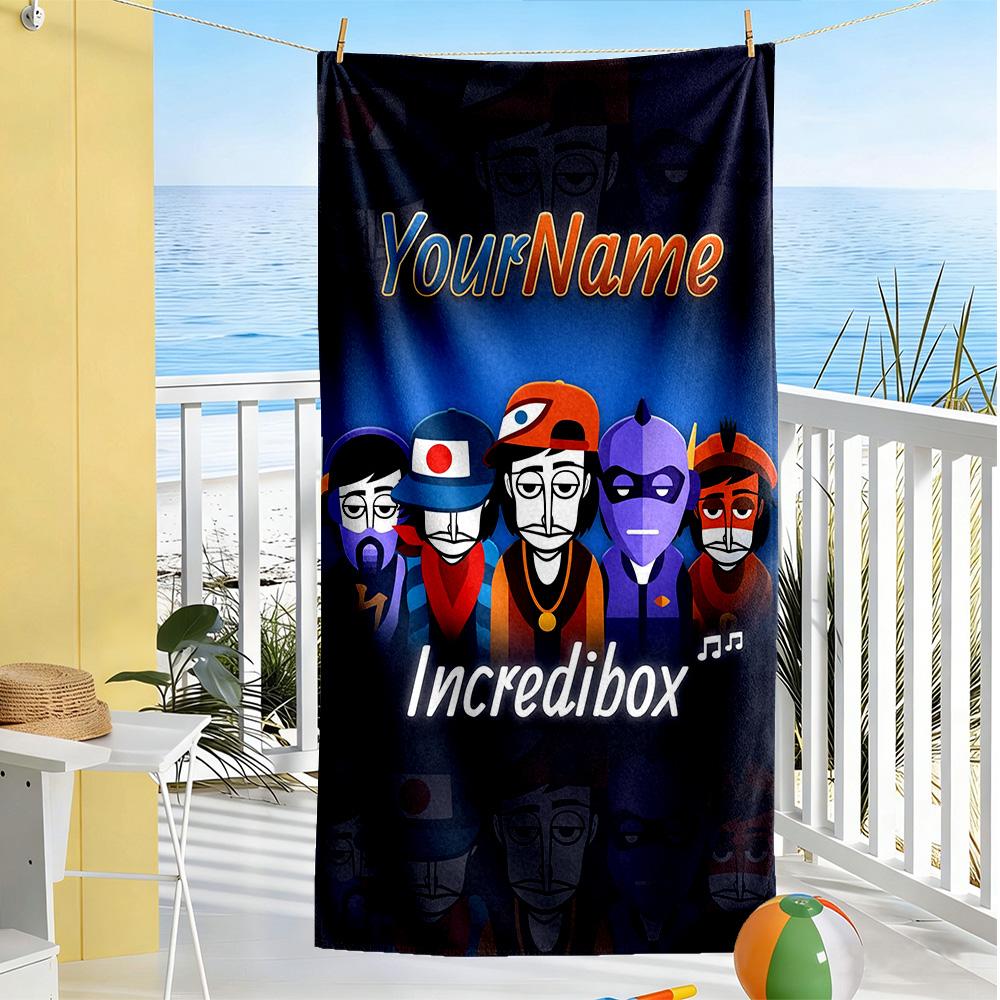 Incredibox Kişiselleştirilebilir İsim Plaj Havlusu Yüksek Emicilik & Hızlı Kuruma Seyahat, Yoga, Kamp ve Yüzme İçin Mükemmel