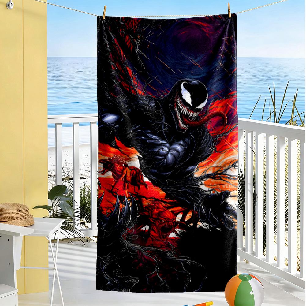 Venom vibrant beach towel Foldable swimming & surfing Vibrant Pattern Perfect Gift for Friends & Family